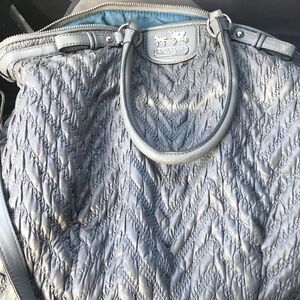 Rare coach Madison Lindsey nylon quilted gathered leather 70 th a purse like new